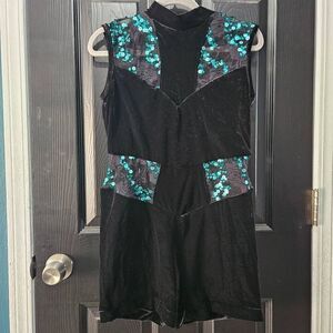 Weissman NWOT adult extra large sequin velvet biketard costume jazz tap solo